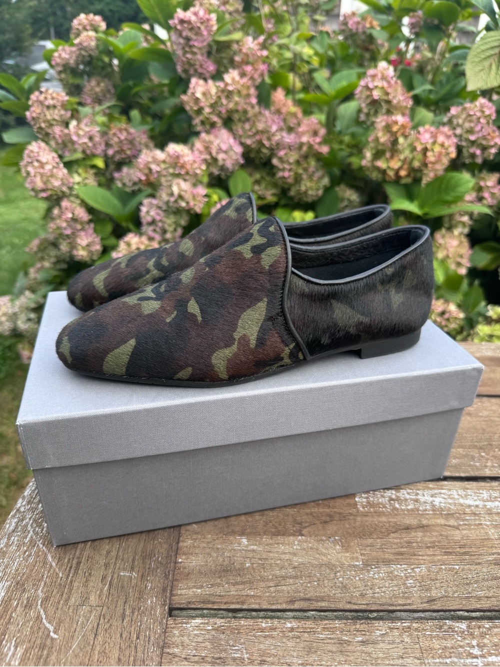 Aquatalia Women's Camouflage Slip-On Loafers - Green/Brown/Black